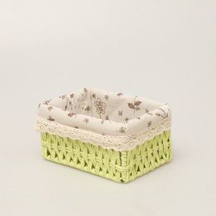 Desktop Storage Box Cosmetic Keys Snack Coffee Table Sundry Living Room Entrance Household Rattan Storage Basket