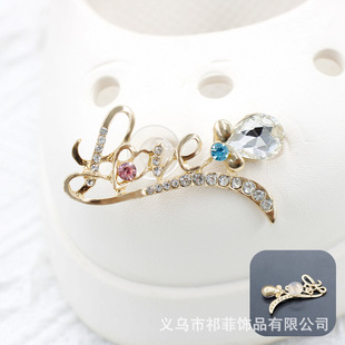 New diy mobile phone case accessories love letter gem accessories full diamond letter hole shoes accessories shoe flower