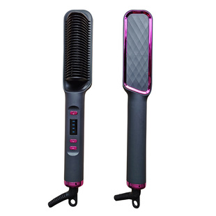 Amazon LCD Straight Hair Comb Negative Ion No Harm Straight Hair Curly Hair Dual-use Lazy Hair Curling Stick Straightener Cross Border