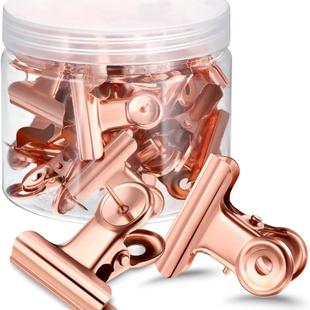 Cross-border Hot-selling Thumbtack Clip Metal with Nail Clip 22mm Rose Gold Bill Clip One-word Clip Binding Clip
