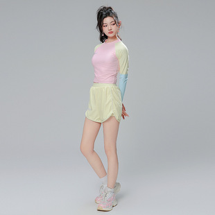 2024 New Split Sports Swimsuit Women's Belly Covering Slim Beach Holiday Hot Spring Swimsuit Women's [a generation of hair]]