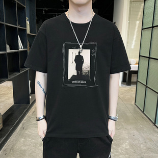 Free Shipping New Summer Men's Short-sleeved T-shirt Men's Trendy Brand Cotton T-shirt Men's T-shirt Men's Loose Half-sleeved Thin Top Clothes 2024