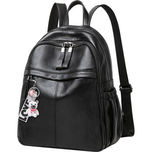 Backpack Backpack Women's Spring 2025 New Trend Cowhide Backpack Litchi Pattern Backpack Multi-Layer Anti-Theft Women's Bag