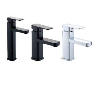 Cross-border faucet wholesale Black Square single hole basin faucet bathroom hot and cold wash basin wash basin basin Basin