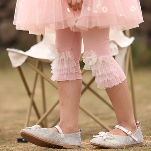 Special offer for small and medium-sized children's leggings children's pants summer little girl lace leggings Korean children's clothing a generation