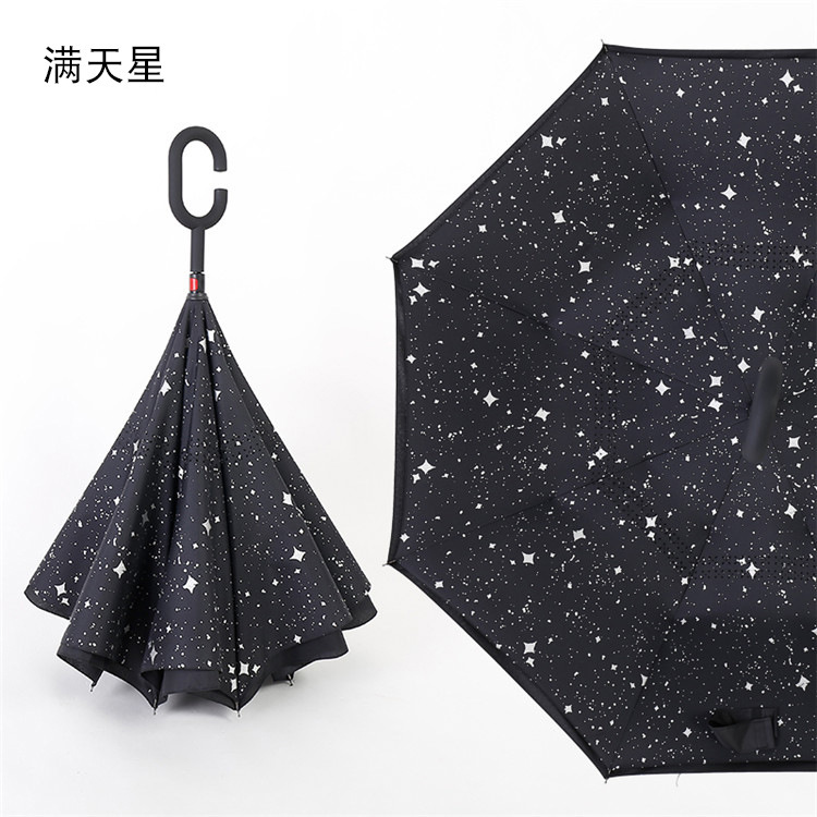 Long-handled, straight-shaft, dual-purpose car umbrella for sun and rain, UV protection, unisex, automatic double-layer, sunshade, automatic opening.