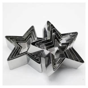 Thickened star mousse 5-piece stainless steel mold shape cake mold creative baking tools factory wholesale
