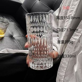 Rainfall Relief Glass Cup Ins Vintage Cold Drink Cup Transparent Cold Drink Cup Juice Cup Household Milk Cup High Color Value