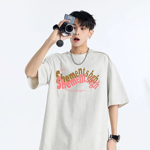 Daily men's new fashion youth fashion summer round neck T-shirt lazy all-match city style fashion fashion brand standard