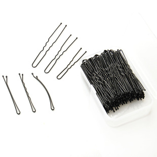 Boxed black U-shaped clip hair pin photo studio hair clip bold ancient hair fixing tool one-word card hair accessories
