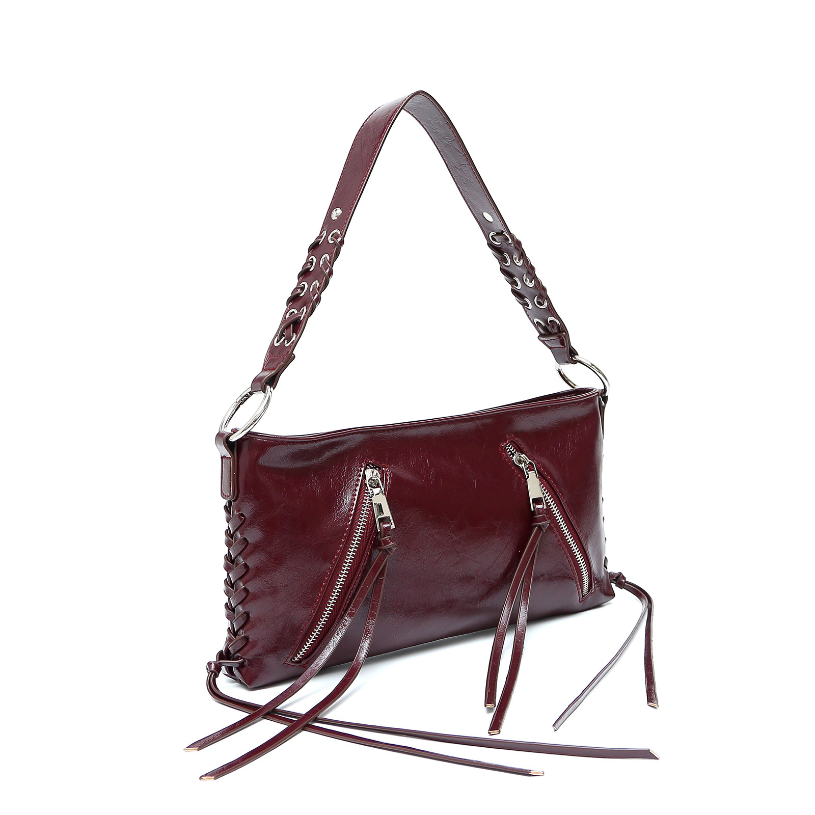 New crossbody bag, trendy and cool women's bag, high-end tassel studded small square handbag, fashionable commuter shoulder bag.