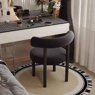 Makeup Stool Girl's Bedroom Cream Style Modern Simple Nordic Household Dining Stool with Backrest Light Luxury Soft Dressing Stool