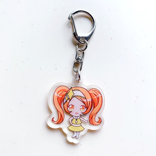 Cartoon Anime Guardian Sweetheart Cute Acrylic Peripheral Keychain Creative Pendant Keychain Wholesale Gift