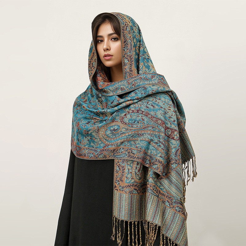 New Cross-Border Ethnic Style Scarf, Faux Cashmere Scarf with a Light Luxury Feel, Paisley Cashmere Shawl with Tassels 2026