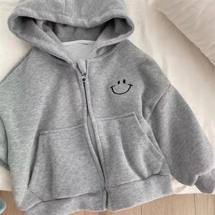 Корейский стиль ins Candy Color однотонное пальто с капюшоном кардиган с медведем с длинным рукавом для мужчин и женщин детская вышивка на молнии весна и осень