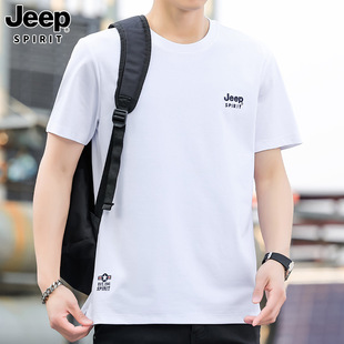 Jeep Spirit2025 New Men's Ice Silk Short-Sleeved T-Shirt Is Comfortable, Simple, Soft, Fashionable and Trendyy T-Shirt