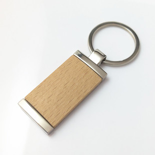 Wood Keychain Beech Keychain Laser Engraving Advertising Keychain