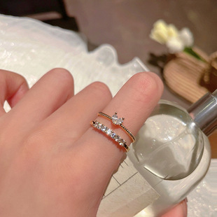 Korean-style Niche Design Super Fairy Love Ring Women's ins Simple Style Fashionable Elegant All-match Open Ring