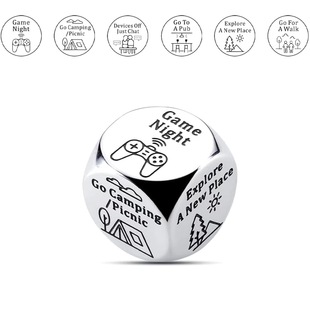 Cross-border Hot Stainless Steel Decision Dice Couple Date Night Food Decision Dice Choice Tangled Gospel