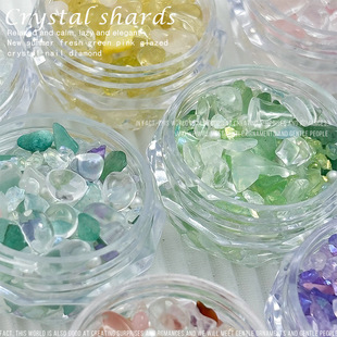 Glass Crystal Gravel Nail Art Jewelry 2024 Internet Celebrity Explosions Ice Irregular Color DIY Nail Decoration