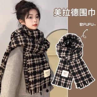 Korean style autumn and winter atmosphere retro cashmere scarf female student versatile plaid scarf cold-proof warm shawl
