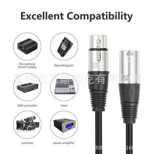 in stock Cross-border Metal 0.3 m Shielded Carnon One Mother to Two Male XLR Carnon One and Two Divided Lines