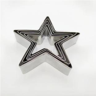 Stainless Steel Biscuit Mold Star Set Baking Mold Fruit Cutting and Pressing Cookie Making Tools Biscuit Baking