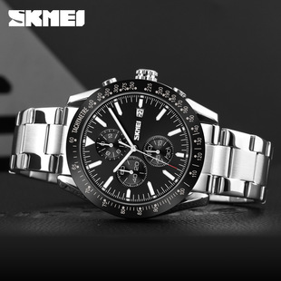 Skmei/time beauty 9253 fashion men's watch outdoor sports chronograph stopwatch trendy steel band Business Men's Watch