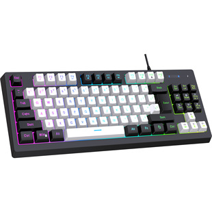 87-клавишная Проводная пленка RGB-подсветка Механическая на ощупь 25-клавишная бесконфликтная киберспортивная игра черно-белая трансграничная в наличии
