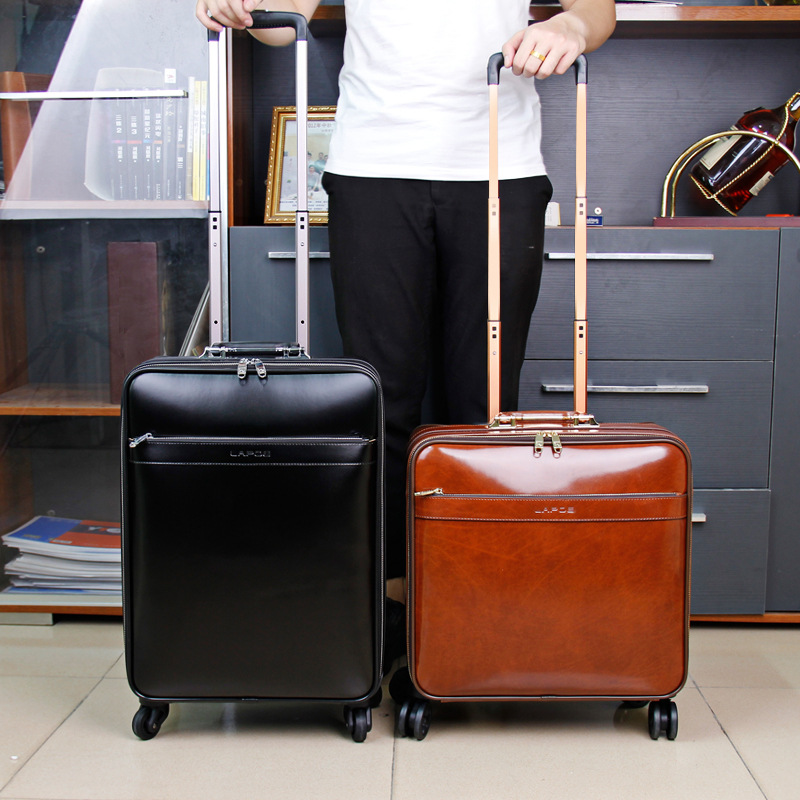 Cheetah Luggage Business Suitcase Cowhide Trolley Case Universal Wheel Retro Suitcase Factory Wholesale Password Suitcase