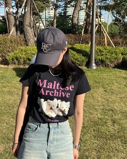 in stock South Korea Fashion Brand WAIKEI Zuer Yilin Fashion High Version 300g Weight Korean Versatile Cotton Round Neck T