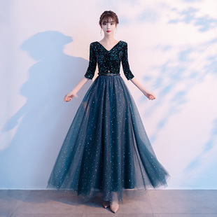 Starry evening dress women's chorus performance dress women's 2024 New recitation temperament Solo Command clothing dress