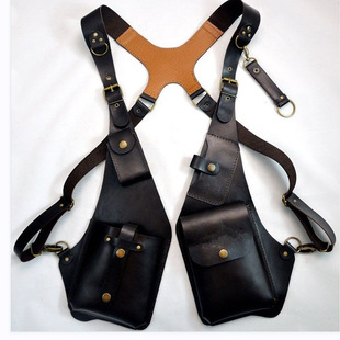 2023 Amazon New European and American Retro Leather Strap Underarm Satchel Men's and Women's Outdoor Square Bag Mobile Phone Bag