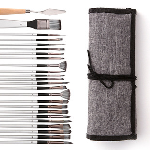 24 brush suit cross-border best selling canvas pen curtain oil painting pen nylon gouache watercolor pen factory direct sale