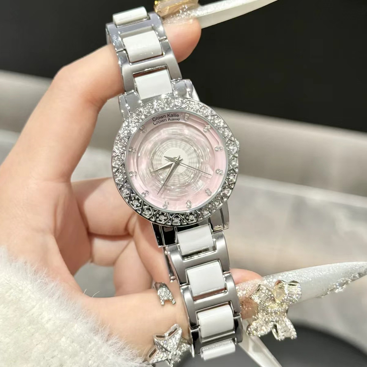 Crown Kallie - Starry Night Series Rotating Ice Flower Pink Automatic Women's Watch ck8170