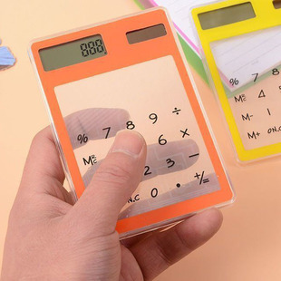Cross-border Simple Ultra-thin Transparent Touch Screen Solar Calculator Fashion Simple and Practical Business Printable Gifts
