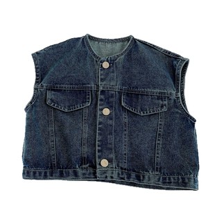 Maibao Children's Vest 2025 Spring Jeans Retro Style Sleeveless Jacket Korean Style Boys' All-match Denim Vest