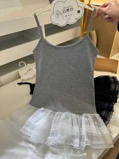 Feizi Ji 8510 ladies new thread cotton camisole Korean lace stitching lace hem summer all-match