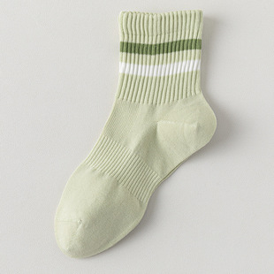 Pure Cotton Socks Women's Summer Thin Short Socks Deodorant Sweat Absorbing Breathable Mid-Socks Spring and Autumn Sports All-match Socks Short Socks