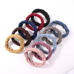 High Stretch Rubber Band Women's Hair Band Rough Horsetail Seamless Head Rope Women's Simple Korean-style Durable Hair Rope Leather Cover