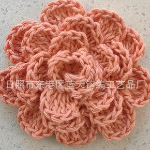 Hand-knitted flowers, crochet wool flowers,