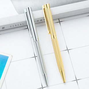 Creative Engraved Metal Pen Rotating Core Hotel Promotion Advertising Gift Pen Medium Oil Pen Engraved Pen Holder Ballpoint Pen