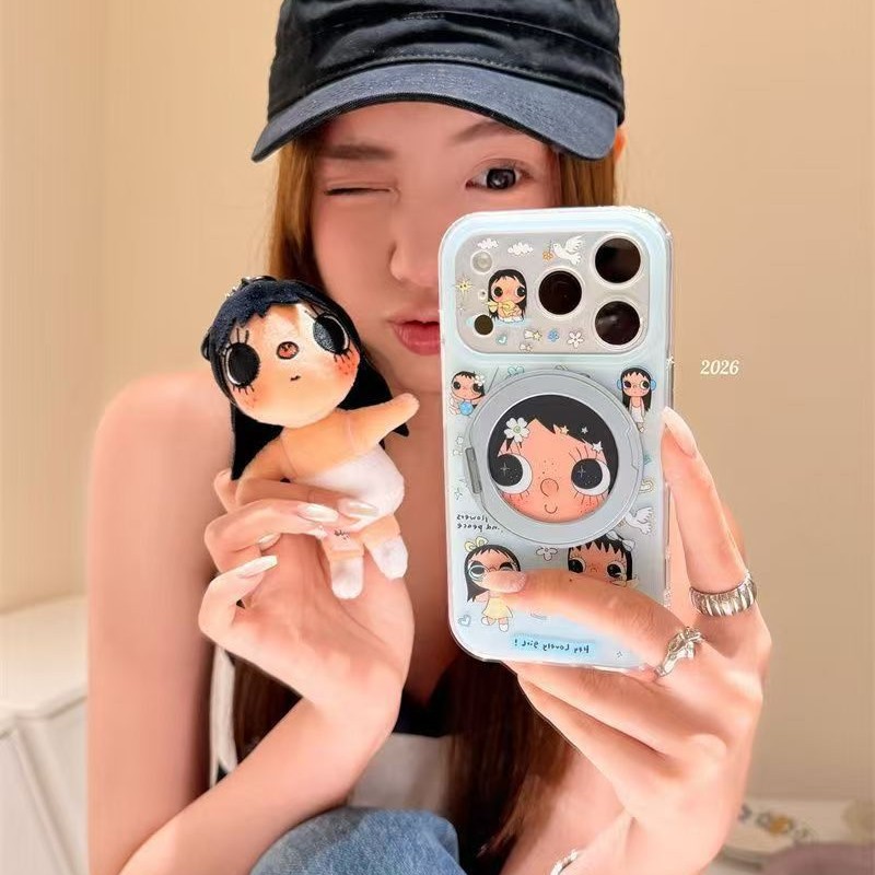 360° Rotating Support Stand, Cute Little Jade, Compatible with iPhone 17 Pro Max Phone Case, New Model 16/15/14