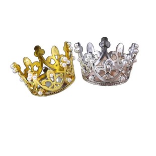 Crown Cake Decorative Ornaments Crystal Crown Children's Small Crown Princess Birthday Accessories Plug-in