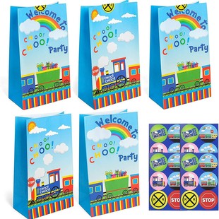 Cross Border Amazon Christmas Halloween Party Theme Paper Bag Cute Flat Mouth Candy Bag Packaging Bag Gift Bag