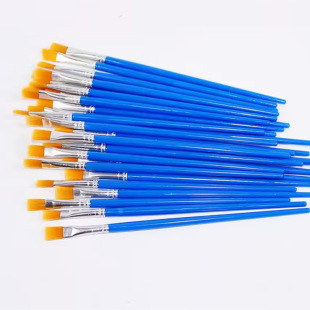 Nylon Hair Brush Plastic Rod Digital Oil Painting Acrylic Gouline Brush Children's Flat Head Brush Gypsum Ceramic Paint Pen