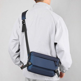 Hot-Selling Men's Leather Film Simple Crossbody Bag Shoulder Bag Outdoor Functional Bag Large Capacity Trendy Men's Shoulder Bag Cycling Bag