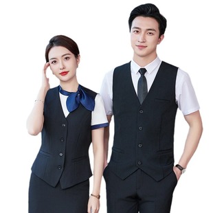Hotel Work Clothes Suit Vest suit Women's Milk Tea Coffee Shop Vest Shoulder Vest Uniform Beauty Salon Front Desk Tooling