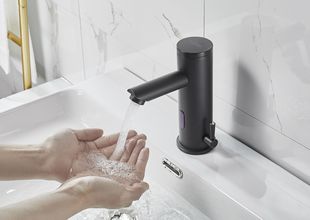 Stainless steel intelligent induction faucet automatic infrared induction type hand washing machine basin black paint faucet