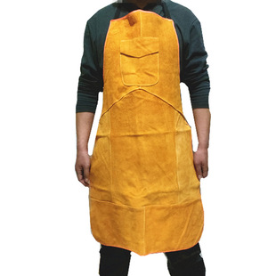 Cowhide welder apron leather welding labor protection wear-resistant high temperature resistant heat insulation anti-scald anti-oil fireproof flower
